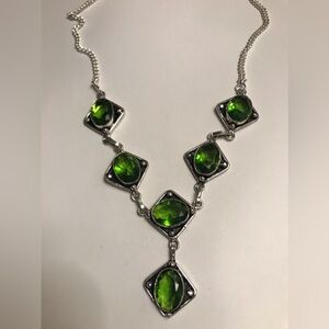 Peridot Stamped 925 Sterling Silver Necklace